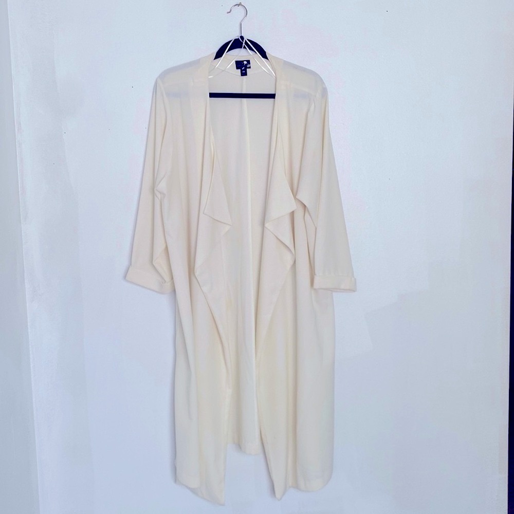 Lightweight White Waterfall Cardigan